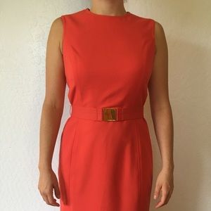Calvin Klein red orange knee length dress